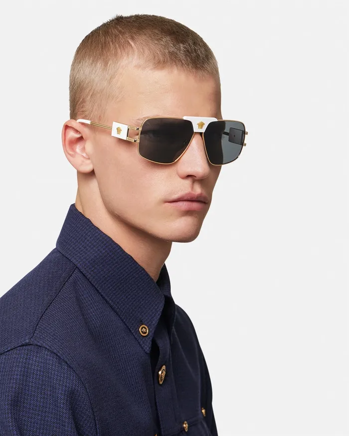 Sunglasses Men Versace Navigator Sunglasses White