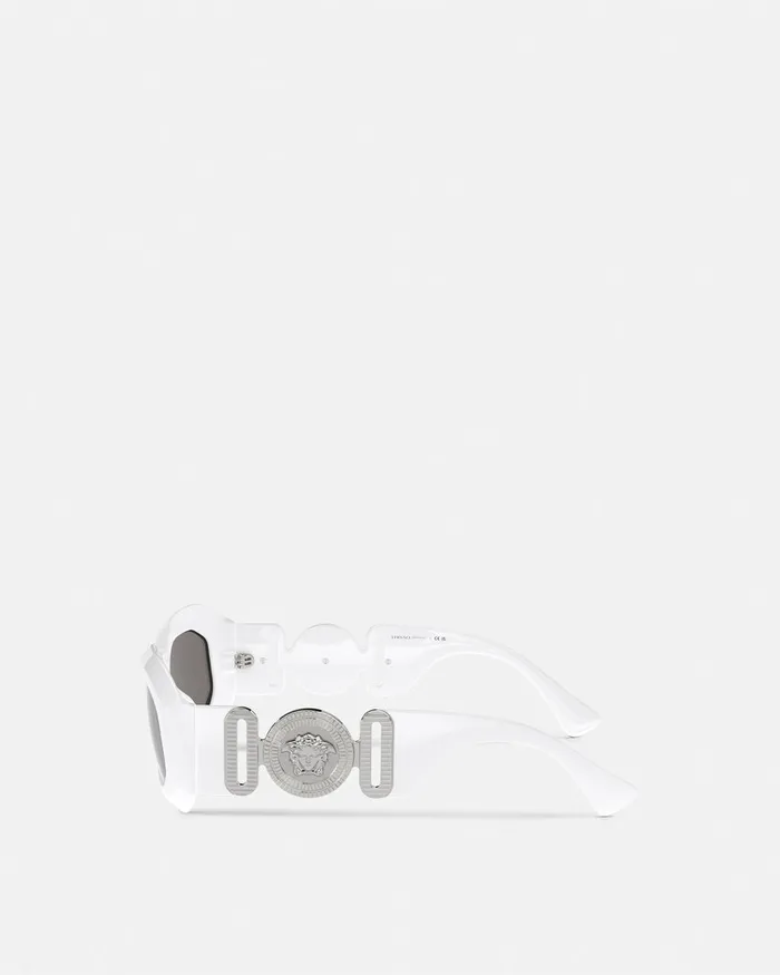 Sunglasses MenWomen Versace Maxi Medusa Biggie Sunglasses White