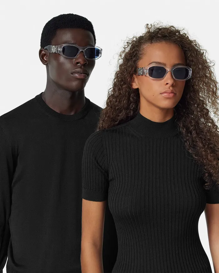Sunglasses WomenMen Versace Medusa Biggie Sunglasses Transparent