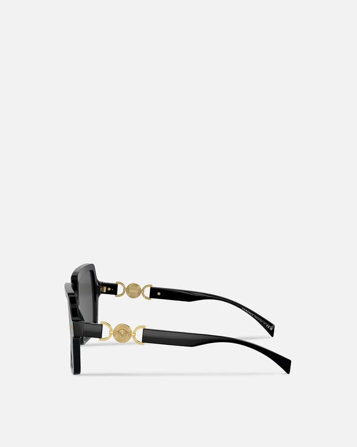 Sunglasses Women Versace Medusa 03995 Butterfly Sunglasses Blackgold
