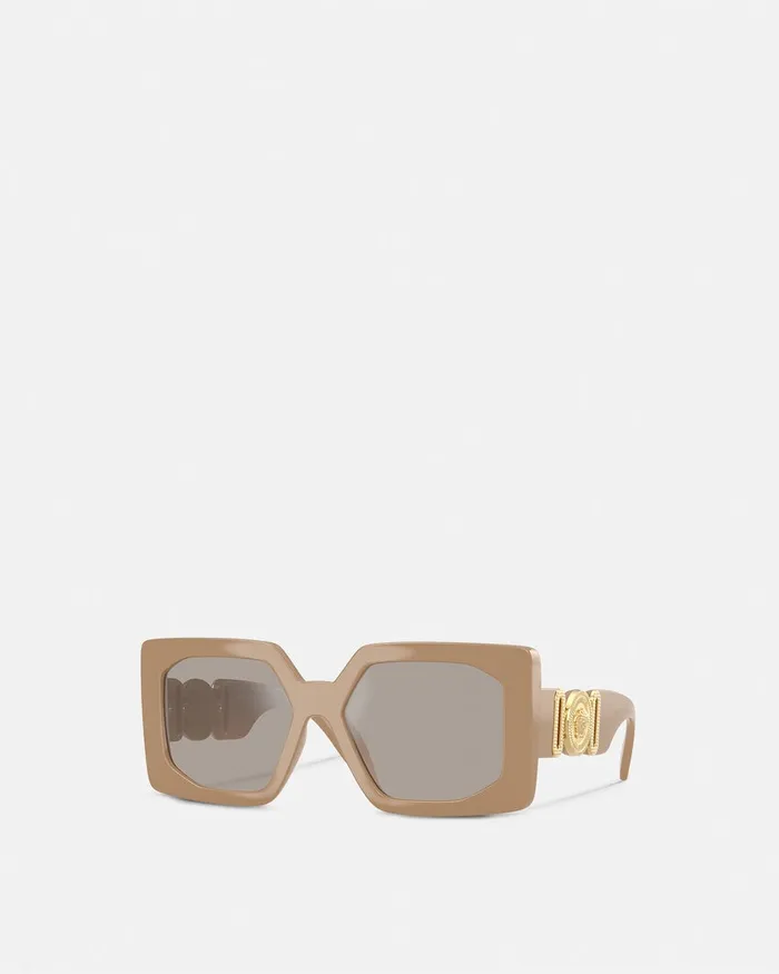 Sunglasses Women Versace Medusa Biggie Maxi Sunglasses Beige