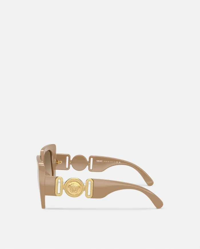 Sunglasses Women Versace Medusa Biggie Maxi Sunglasses Beige