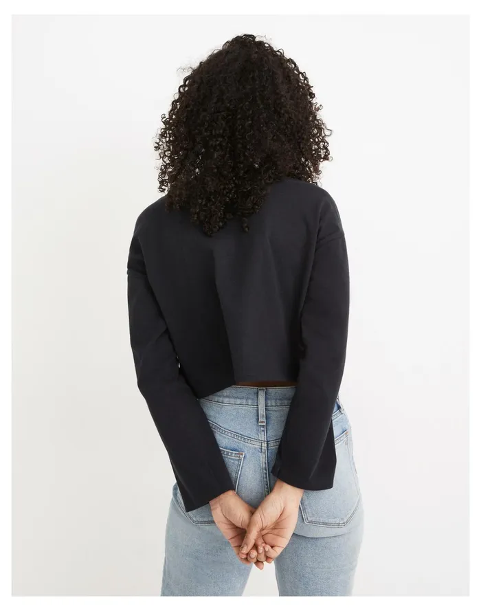 Supercrop Long Sleeve Tee True Black Women Madewell Tees Supercrop Long Sleeve Tee True Black Women Madewell Tees