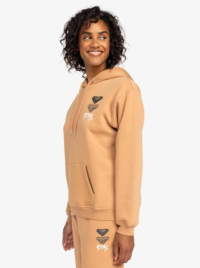 Surf Stoked 8211 Pullover Hoodie Camel KidsWomen Roxy Mini Me