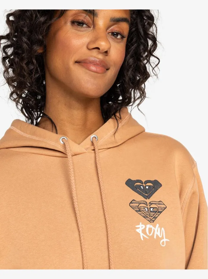 Surf Stoked 8211 Pullover Hoodie Camel KidsWomen Roxy Mini Me