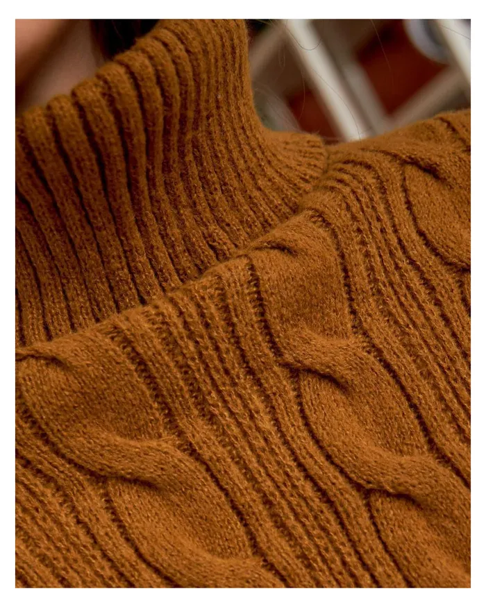 Sweater Anum Braiding Ochre Women Polin Et Moi Cardigans And Sweaters