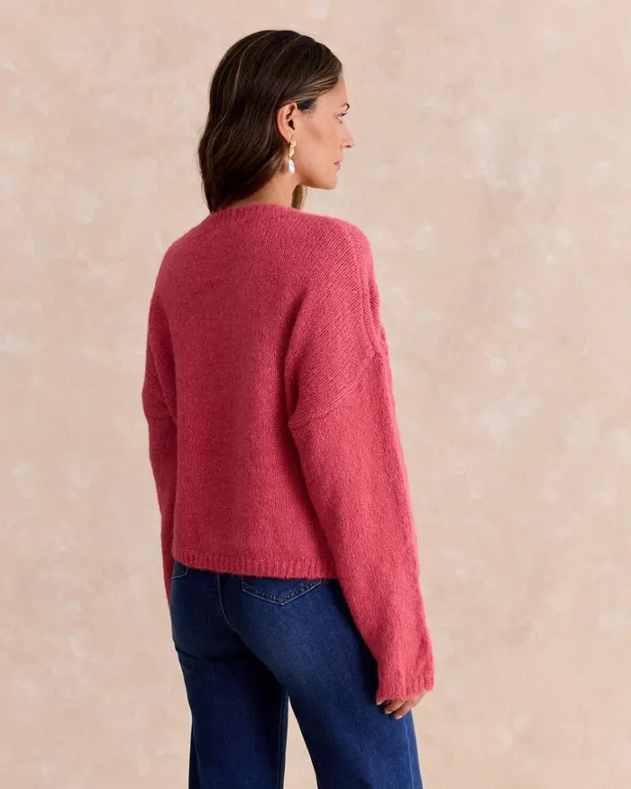 Sweater Knitted Calista Raspberry Women Polin Et Moi Knitted Sweater Knitted Calista Raspberry Women Polin Et Moi Knitted