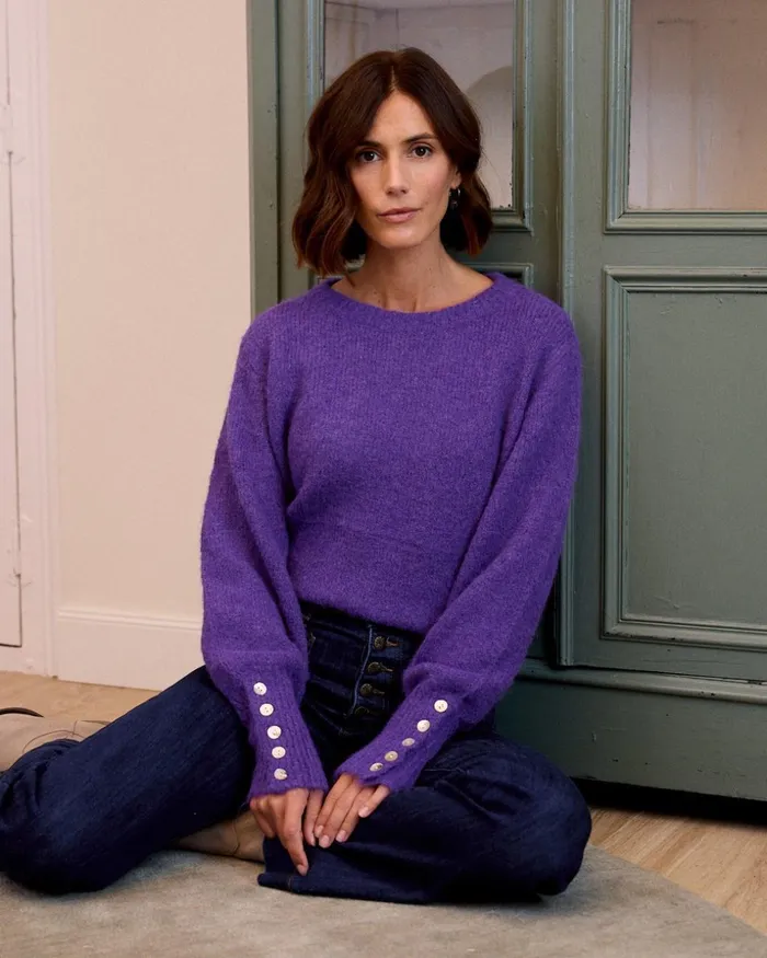 Sweater Violet Buttons Purple Women Polin Et Moi Cardigans And Sweaters Sweater Violet Buttons Purple Women Polin Et Moi Cardigans And Sweaters