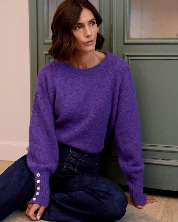 Sweater Violet Buttons Purple Women Polin Et Moi Cardigans And Sweaters Sweater Violet Buttons Purple Women Polin Et Moi Cardigans And Sweaters
