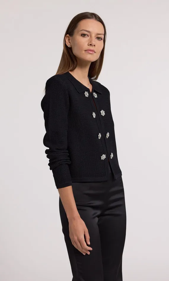 Sweaters and Sweatshirts Women Generation Love Clothing Brie Cardigan Black