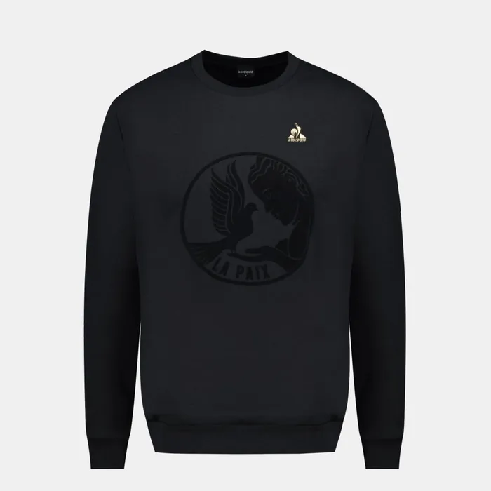Sweatshirts Men Le Coq Sportif RoundNeck Sweatshirtshirt Motif La Paix Black