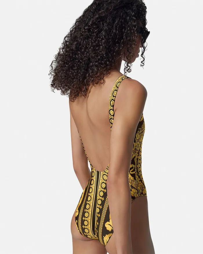 Swimwear Women Versace Barocco OnePiece Swimsuit Print