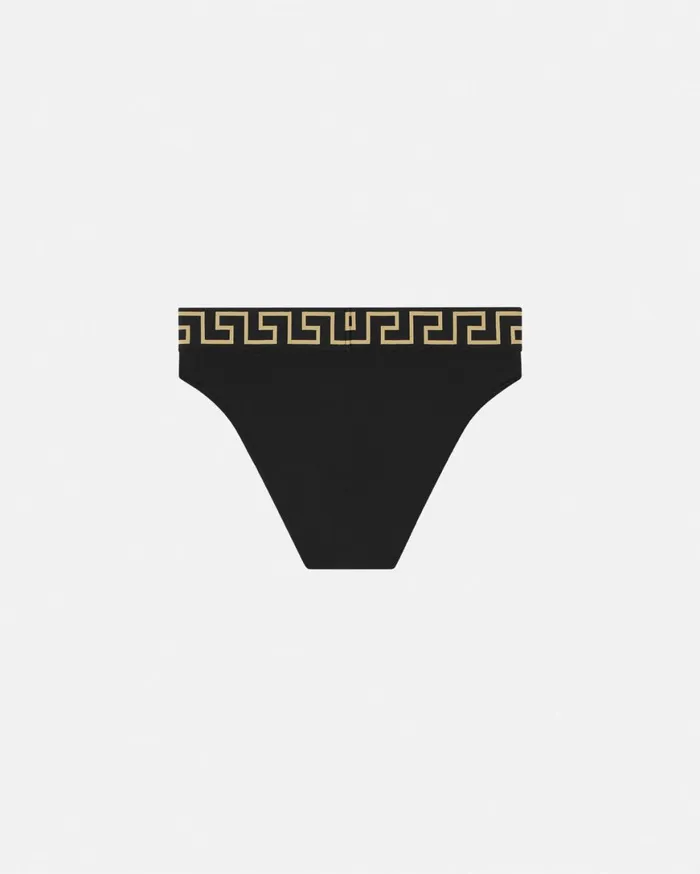 Swimwear Women Versace Greca Border Bikini Bottoms Black