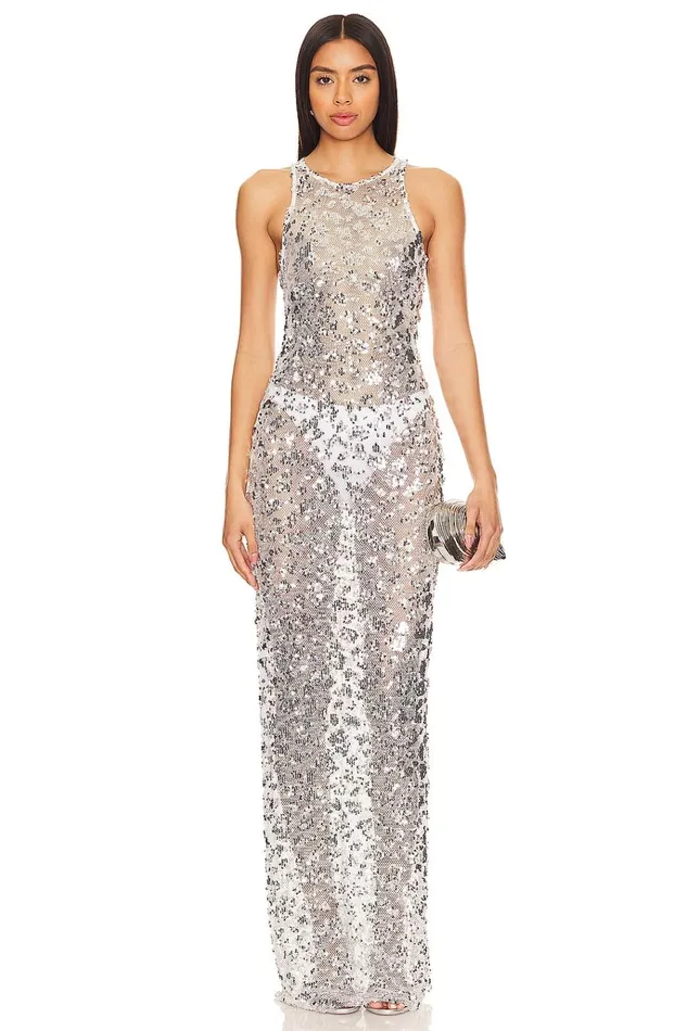Syd Maxi Dress Silver Women Lovers Friends Dresses