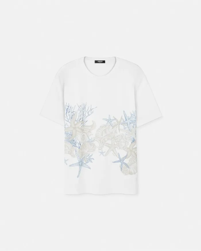 TShirts and Polos Men Versace Barocco Sea Graphic TShirt Whiteprint