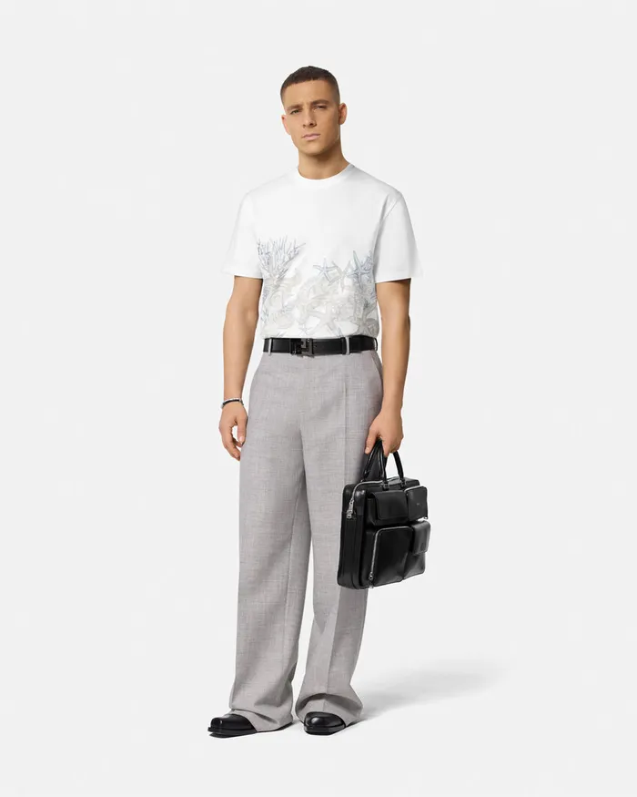 TShirts and Polos Men Versace Barocco Sea Graphic TShirt Whiteprint