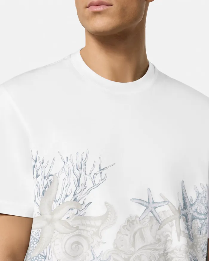 TShirts and Polos Men Versace Barocco Sea Graphic TShirt Whiteprint
