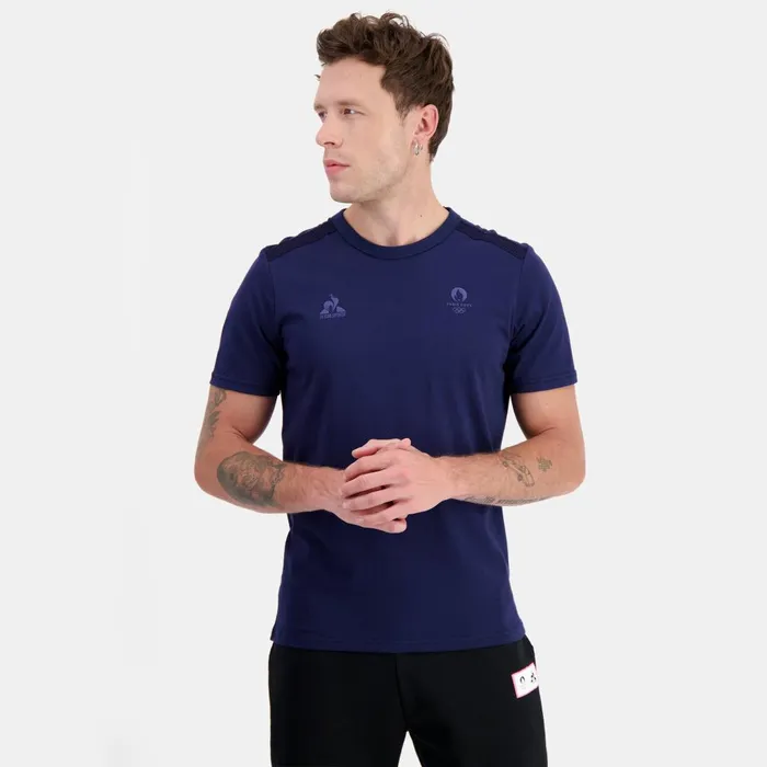 Tshirts And Tops Men Le Coq Sportif Paris 2024 TShirt Bleu Nuit