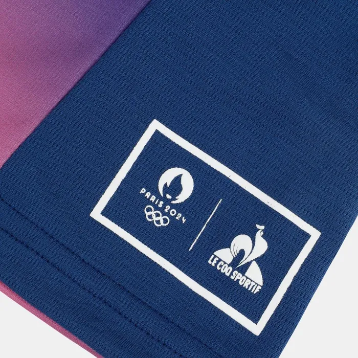 Tshirts And Tops Men Le Coq Sportif Paris 2024 TShirt Blue Depthspink Carnation