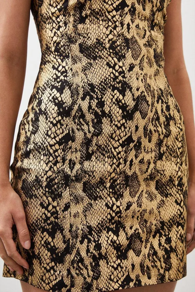 Tailored Strapless Print Detail Mini Dress Multi Women Karen Millen Dresses