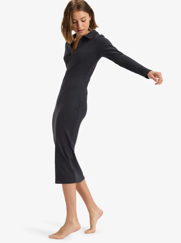 Taking Side 8211 Midi Dress Phantom Women Roxy Dresses