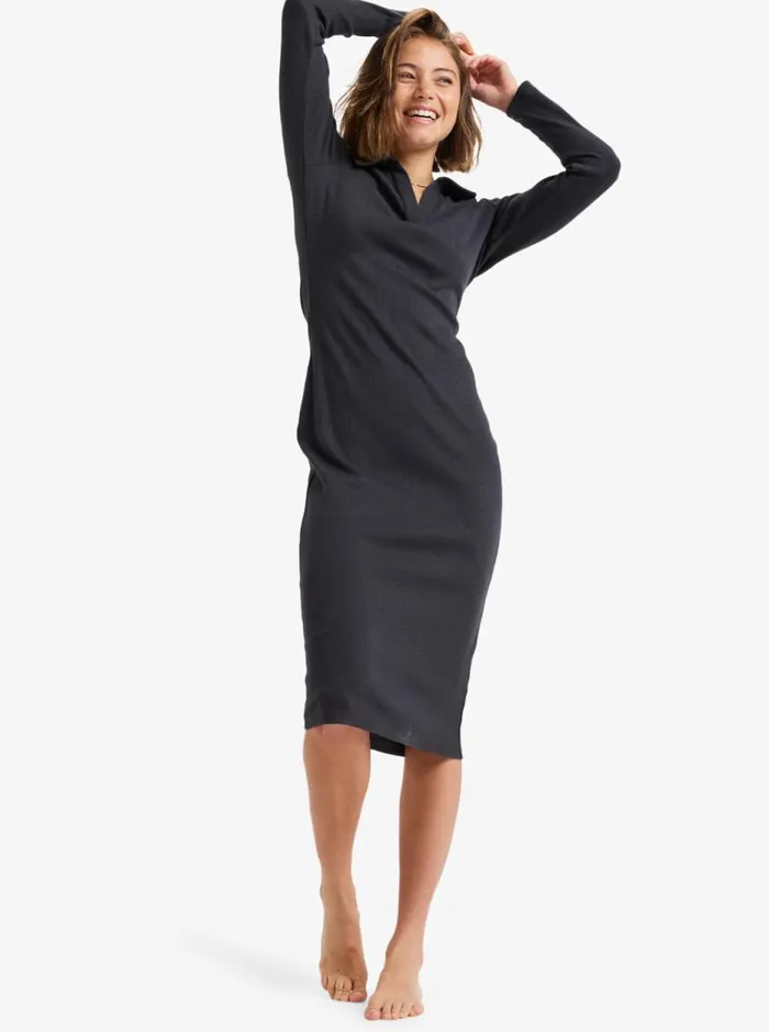 Taking Side 8211 Midi Dress Phantom Women Roxy Dresses