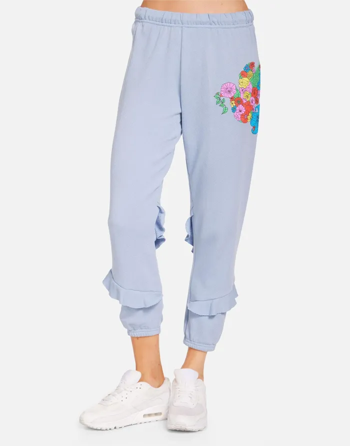 Tamara Floral Dove Soft Sky Women039s Lauren Moshi Crop Sweatpants