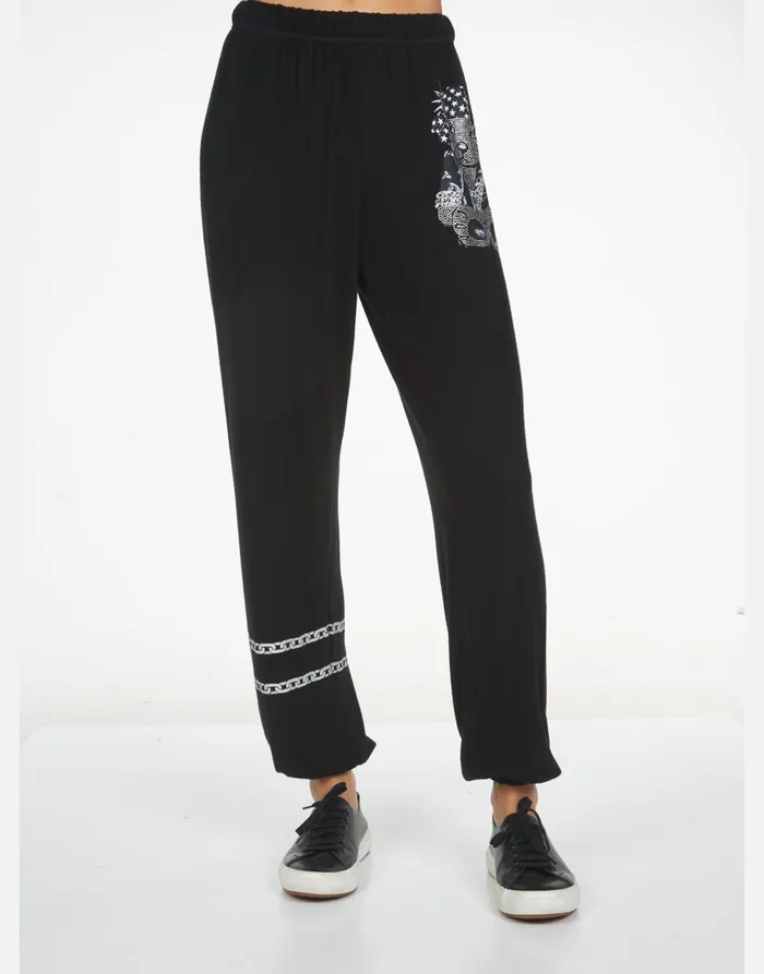 Tanzy Crystal Rocker Teddy Black Women039s Lauren Moshi Long Sweatpants