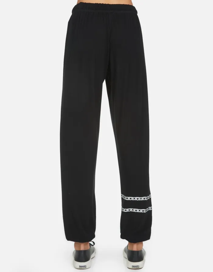 Tanzy Crystal Rocker Teddy Black Women039s Lauren Moshi Long Sweatpants