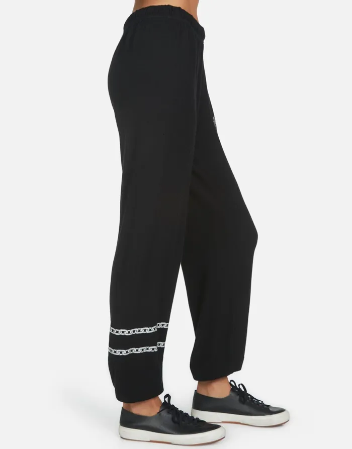 Tanzy Crystal Rocker Teddy Black Women039s Lauren Moshi Long Sweatpants