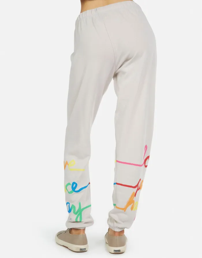 Tanzy Love Peace Happiness Cloud Women039s Lauren Moshi Long Sweatpants