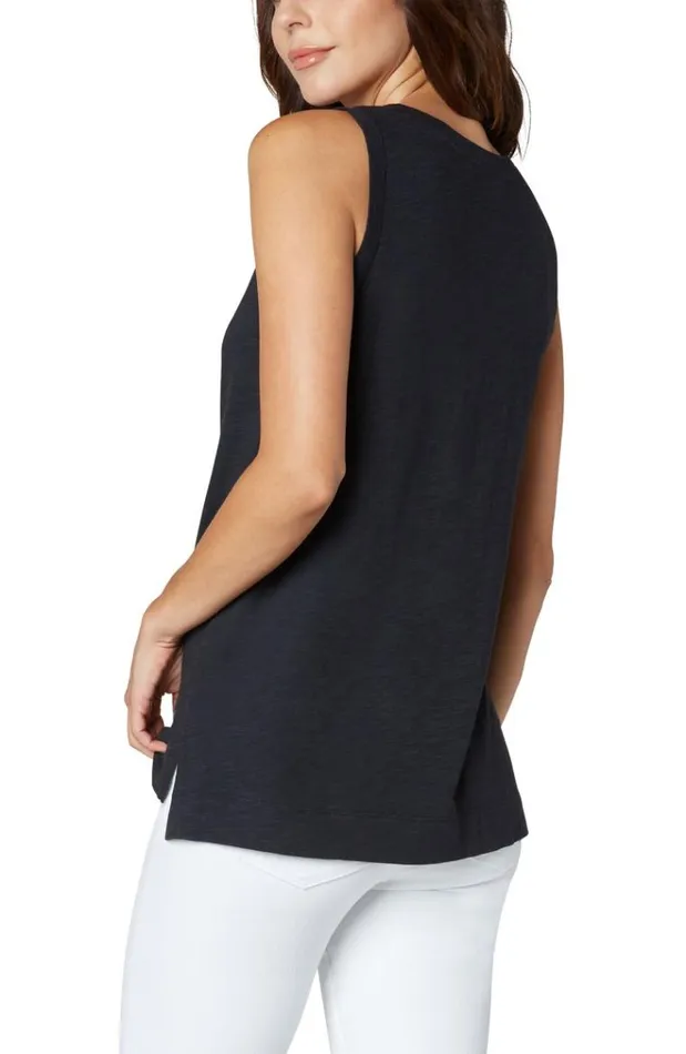Tees Women Liverpool Los Angeles Sleeveless VNeck Knit Tee Black