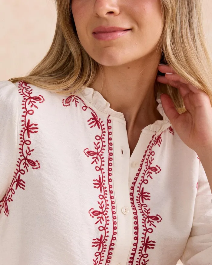 Teresa Embroidered Shirt White Women Polin Et Moi Blouses And Shirts Teresa Embroidered Shirt White Women Polin Et Moi Blouses And Shirts
