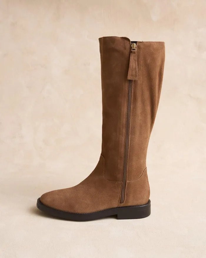 Terpola Flat Boot Taupe Women Polin Et Moi Boots Terpola Flat Boot Taupe Women Polin Et Moi Boots