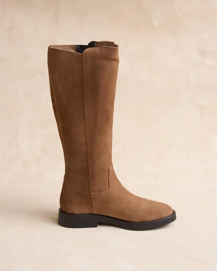 Terpola Flat Boot Taupe Women Polin Et Moi Boots Terpola Flat Boot Taupe Women Polin Et Moi Boots