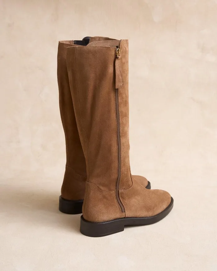 Terpola Flat Boot Taupe Women Polin Et Moi Boots Terpola Flat Boot Taupe Women Polin Et Moi Boots