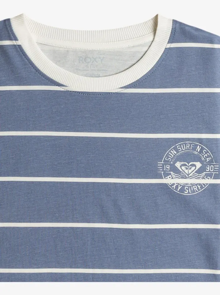 That Summer Night 8211 Short Sleeves Tshirt For Girls 4 8211 16 Wild Wind Naval Stripe Kids Roxy Tshirts and Shirts