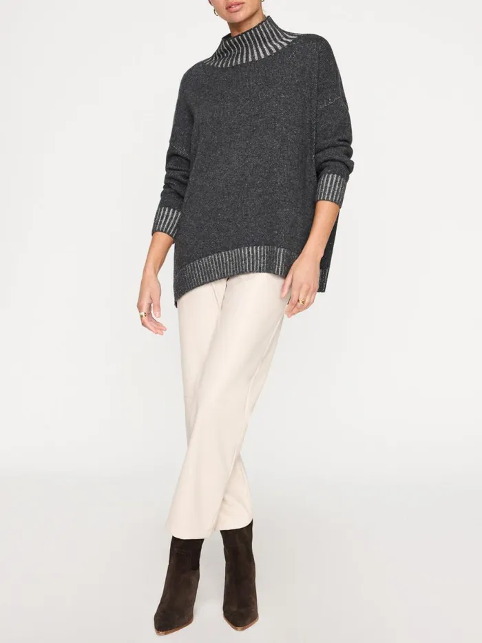 The Ana Turtleneck Flannel Plaited Combo Women Brochu Walker Sweaters