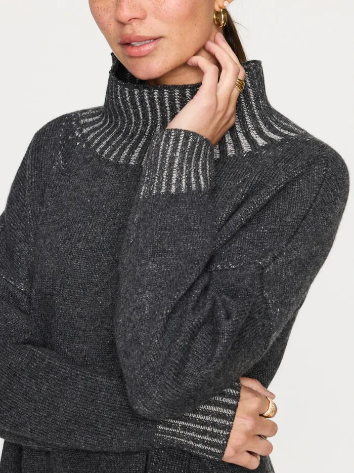 The Ana Turtleneck Flannel Plaited Combo Women Brochu Walker Sweaters