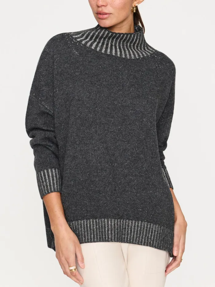 The Ana Turtleneck Flannel Plaited Combo Women Brochu Walker Sweaters