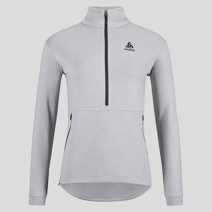 The Ascent 365 Mid Layer Half Zip Grey Melange Women Odlo Hiking The Ascent 365 Mid Layer Half Zip Grey Melange Women Odlo Hiking