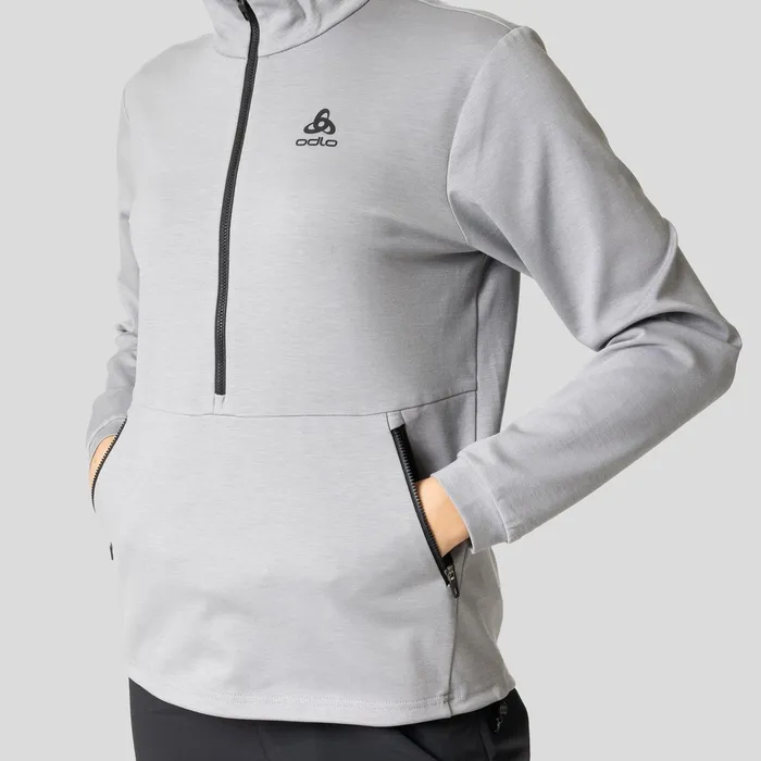 The Ascent 365 Mid Layer Half Zip Grey Melange Women Odlo Hiking The Ascent 365 Mid Layer Half Zip Grey Melange Women Odlo Hiking