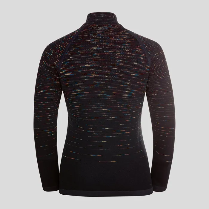The Blackcomb Halfzip Mid Layer Black 8211 Space Dye Women Odlo Mid Layers and Longsleeves