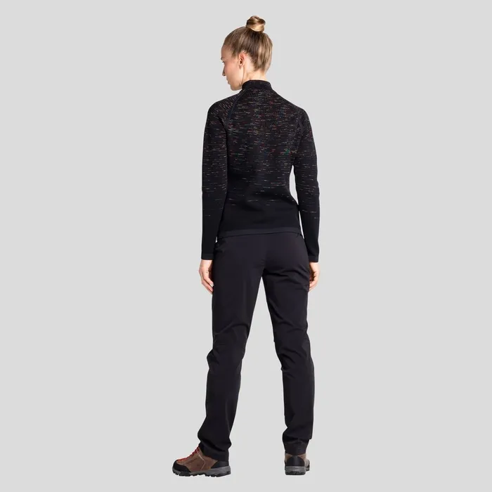 The Blackcomb Halfzip Mid Layer Black 8211 Space Dye Women Odlo Mid Layers and Longsleeves