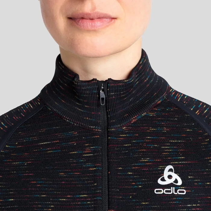 The Blackcomb Halfzip Mid Layer Black 8211 Space Dye Women Odlo Mid Layers and Longsleeves