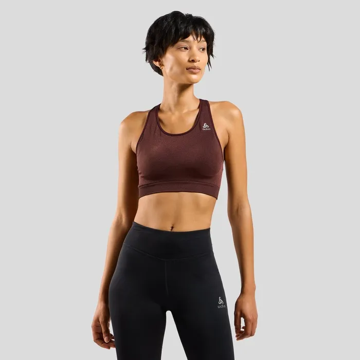 The Ceramicool Seamless Medium Sports Bra Fudge Melange Women Odlo Sports Bras