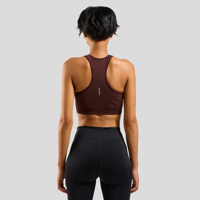The Ceramicool Seamless Medium Sports Bra Fudge Melange Women Odlo Sports Bras