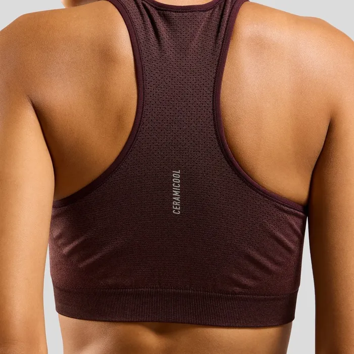 The Ceramicool Seamless Medium Sports Bra Fudge Melange Women Odlo Sports Bras