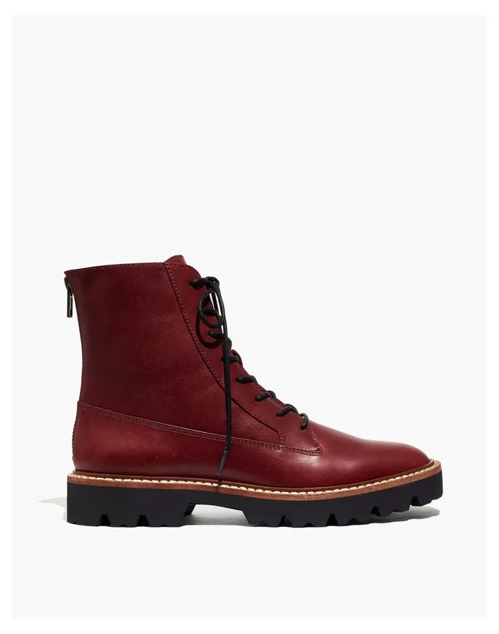 The Citywalk Lugsole Lace Up Boot In Leather Rusted Burgundy Women Madewell Boots The Citywalk Lugsole Lace Up Boot In Leather Rusted Burgundy Women Madewell Boots