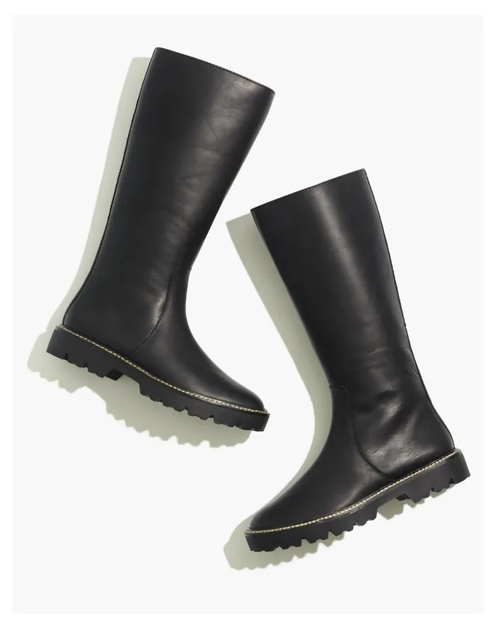 The Citywalk Lugsole Tall Boot In Leather True Black Women Madewell Boots